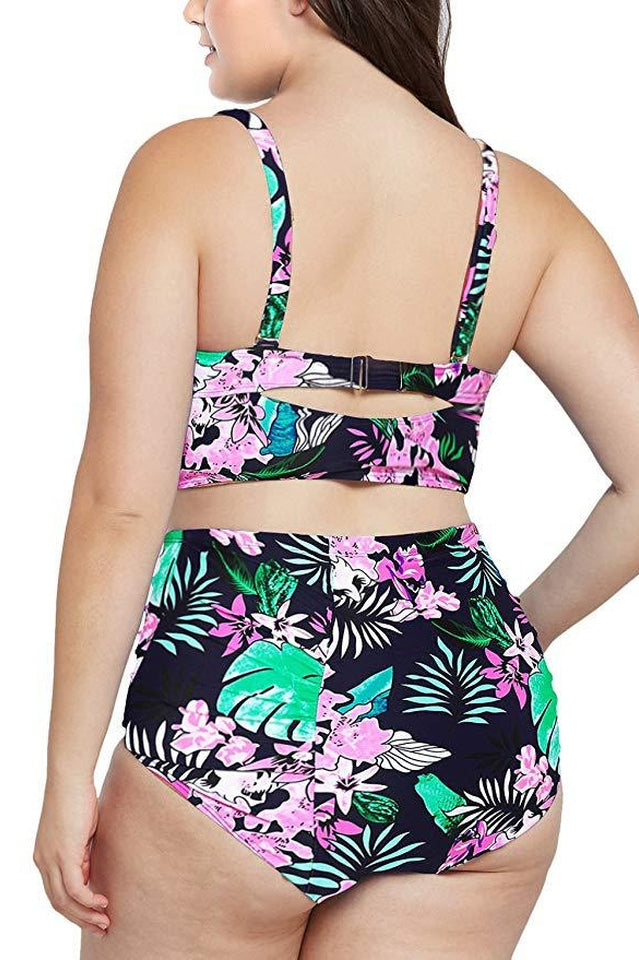 (L-5XL) Tropical Print Bikini Set - Riyosa®