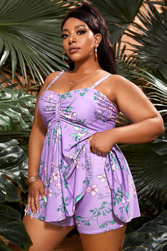 Floral Print Swim Dress With Shorts - Riyosa®