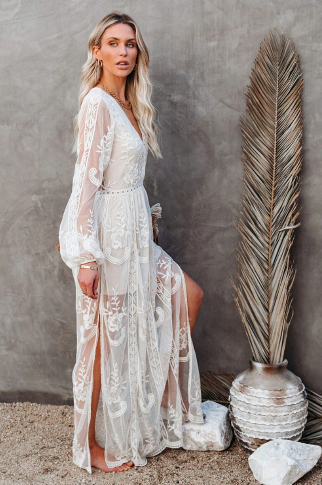 Boho Lace Maxi Dress - Riyosa®