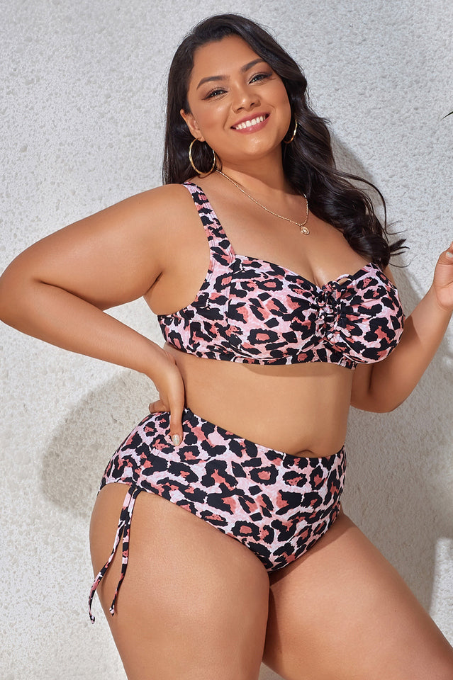 (L-4XL) Floral Adjustable Side Bikini Set - Riyosa®