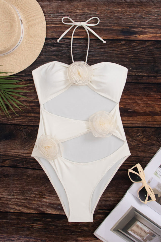 Flower Decoration One Piece Swimsuit - Riyosa®