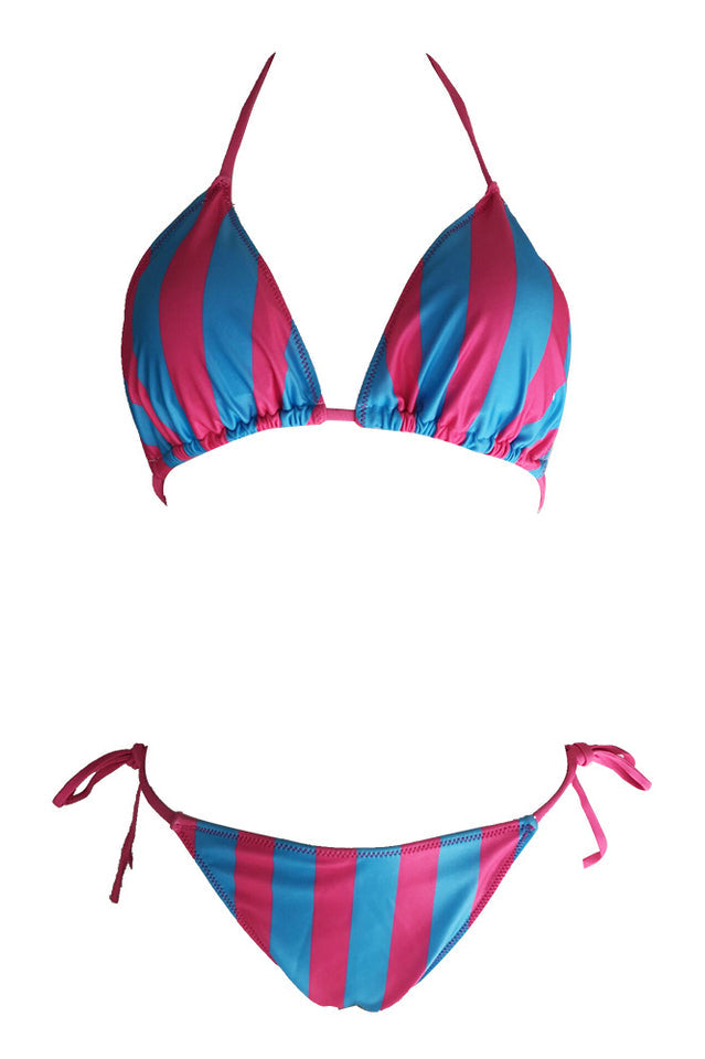 Stripe Print Push Up Brazilian Swimsuit - Riyosa®