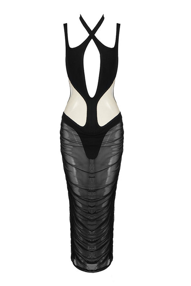 Cutout See Through Mesh Dress - Riyosa®