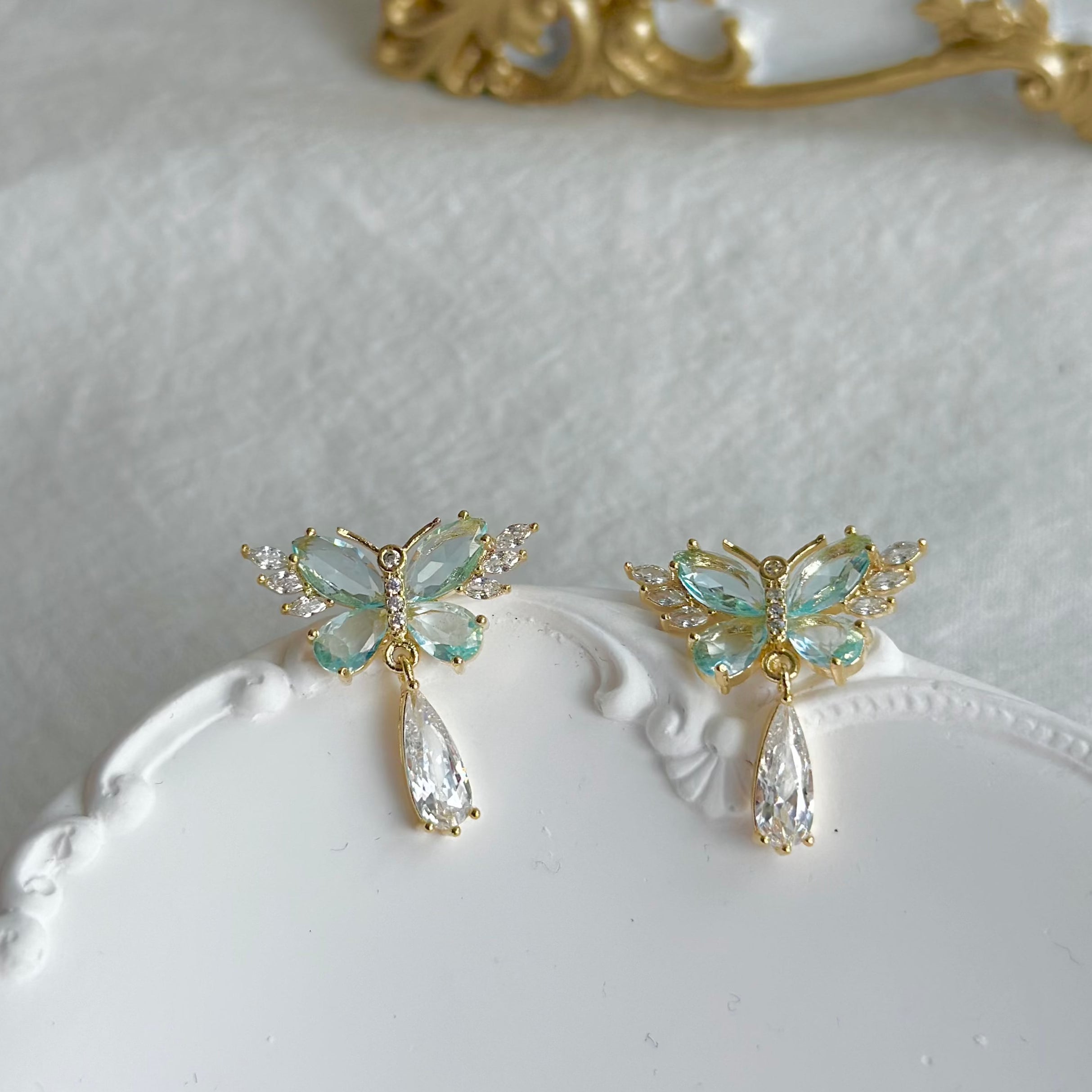 Green Butterfly Earrings