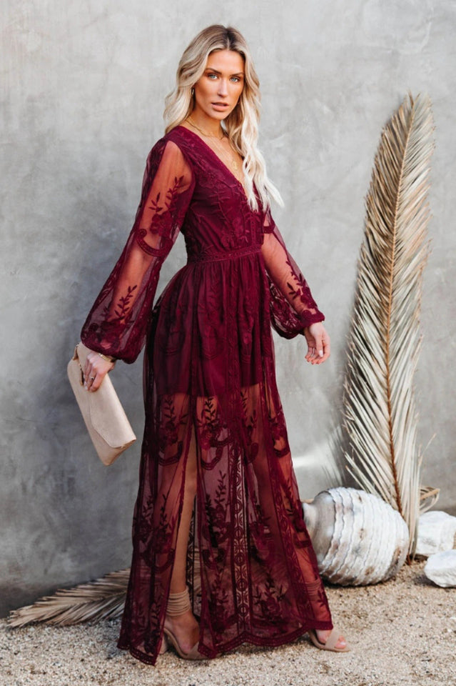 Boho Lace Maxi Dress - Riyosa®