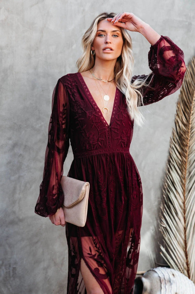 Boho Lace Maxi Dress - Riyosa®