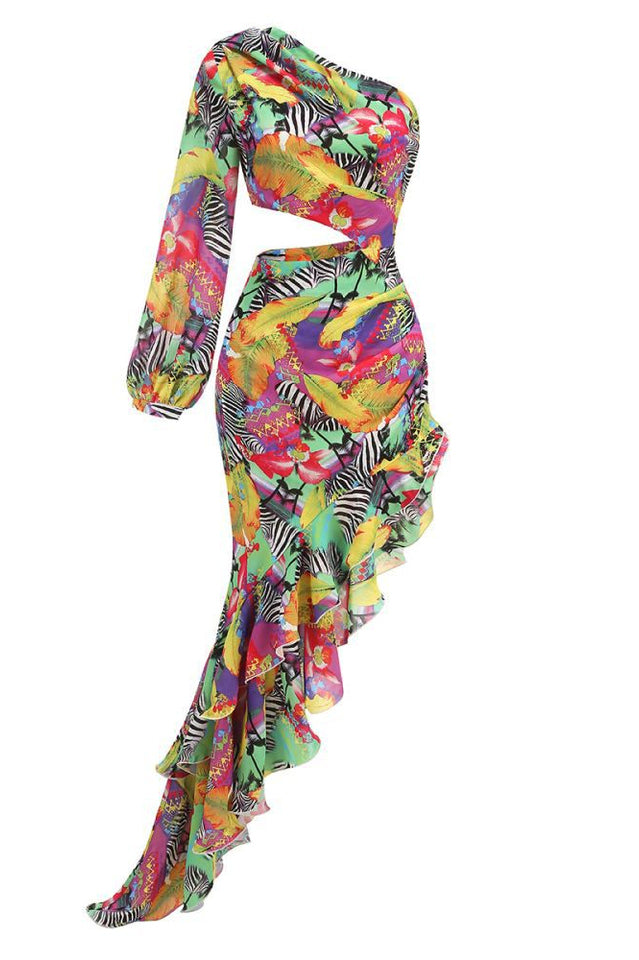 Asfrid Printed Maxi Dress - Riyosa®