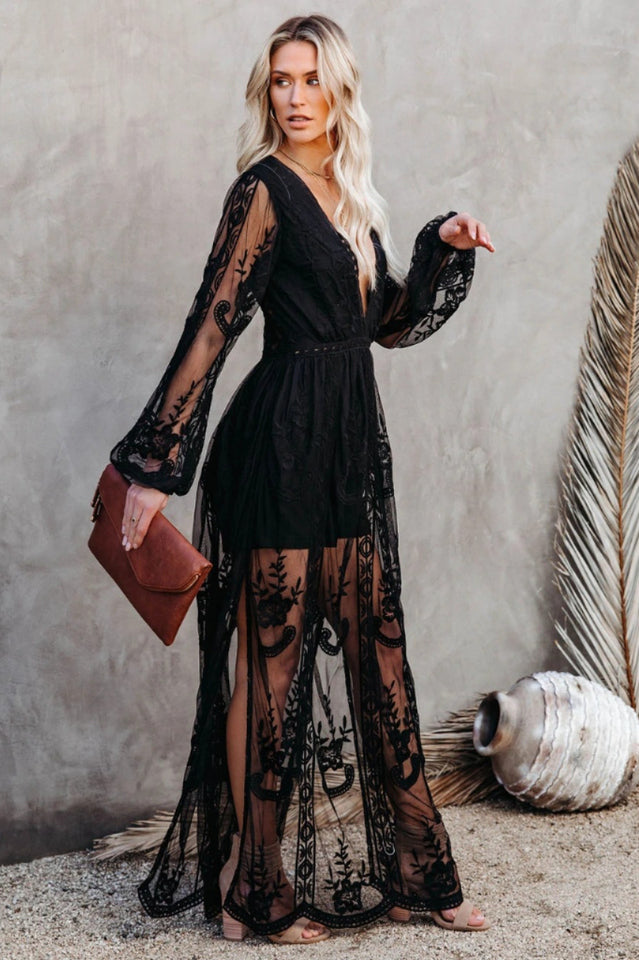 Boho Lace Maxi Dress - Riyosa®