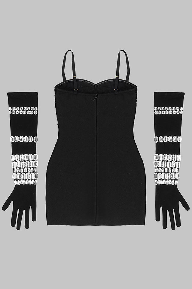 Brisbane Rhinestones Embellished Mini Dress - Riyosa®