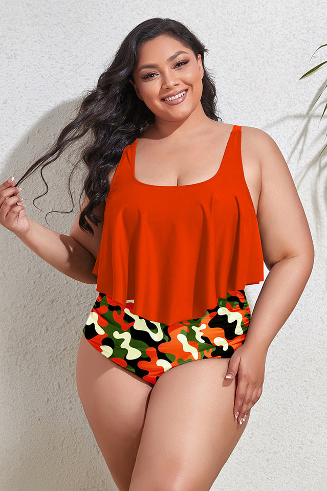 (L-4XL) Floral High Waist Bikini Set - Riyosa®