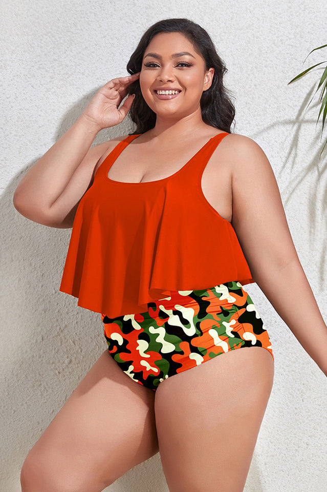 (L-4XL) Floral High Waist Bikini Set - Riyosa®