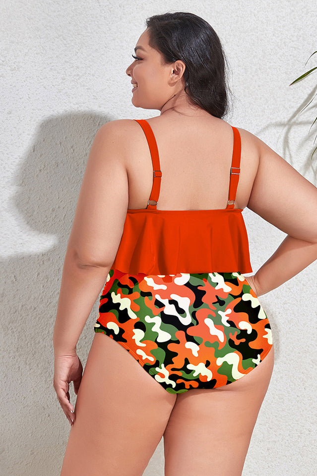 (L-4XL) Floral High Waist Bikini Set - Riyosa®