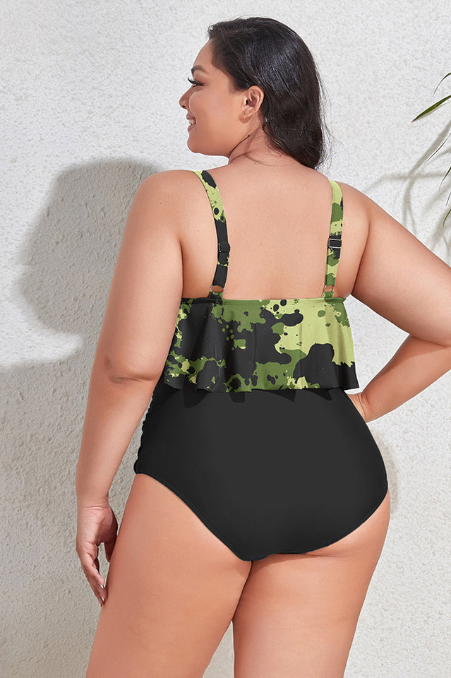 (L-4XL) Floral High Waist Bikini Set - Riyosa®