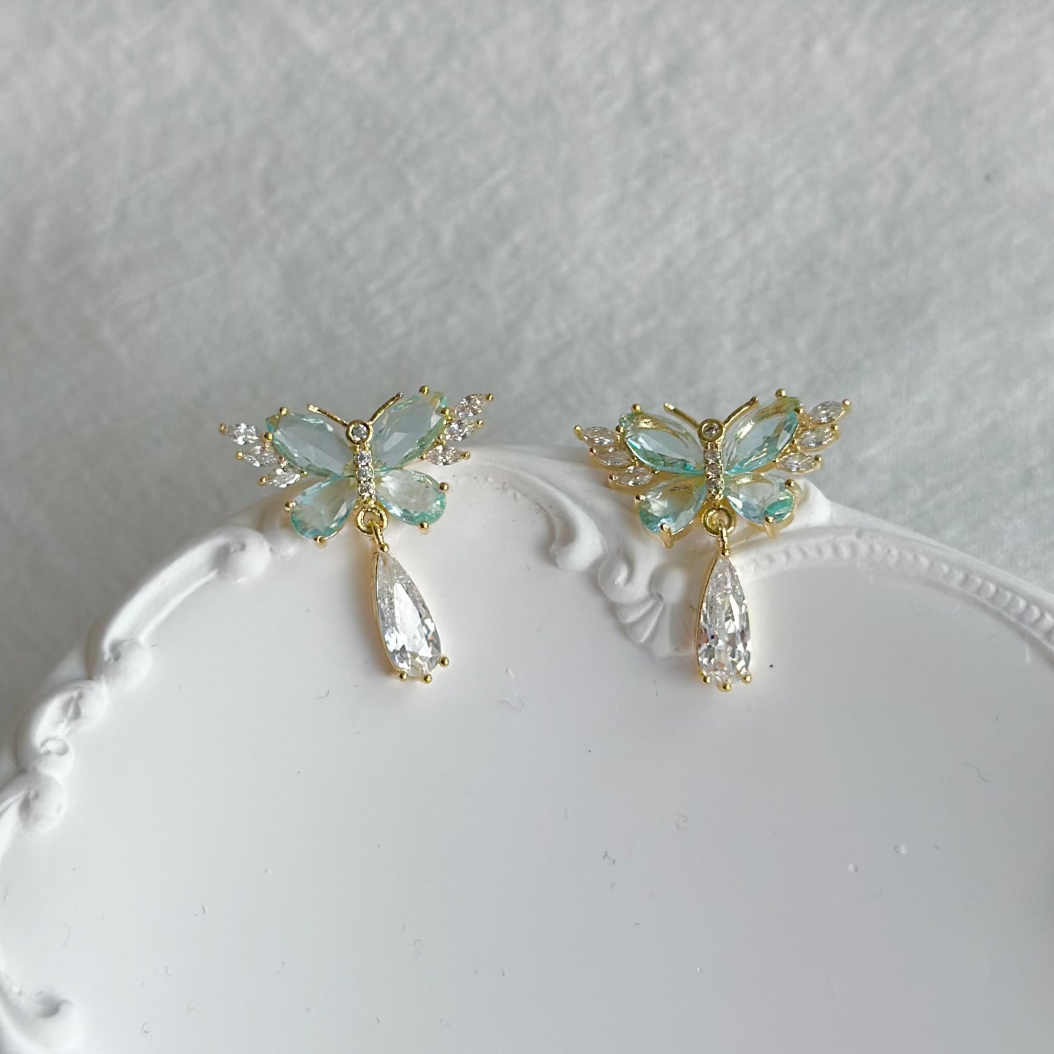 Green Butterfly Earrings