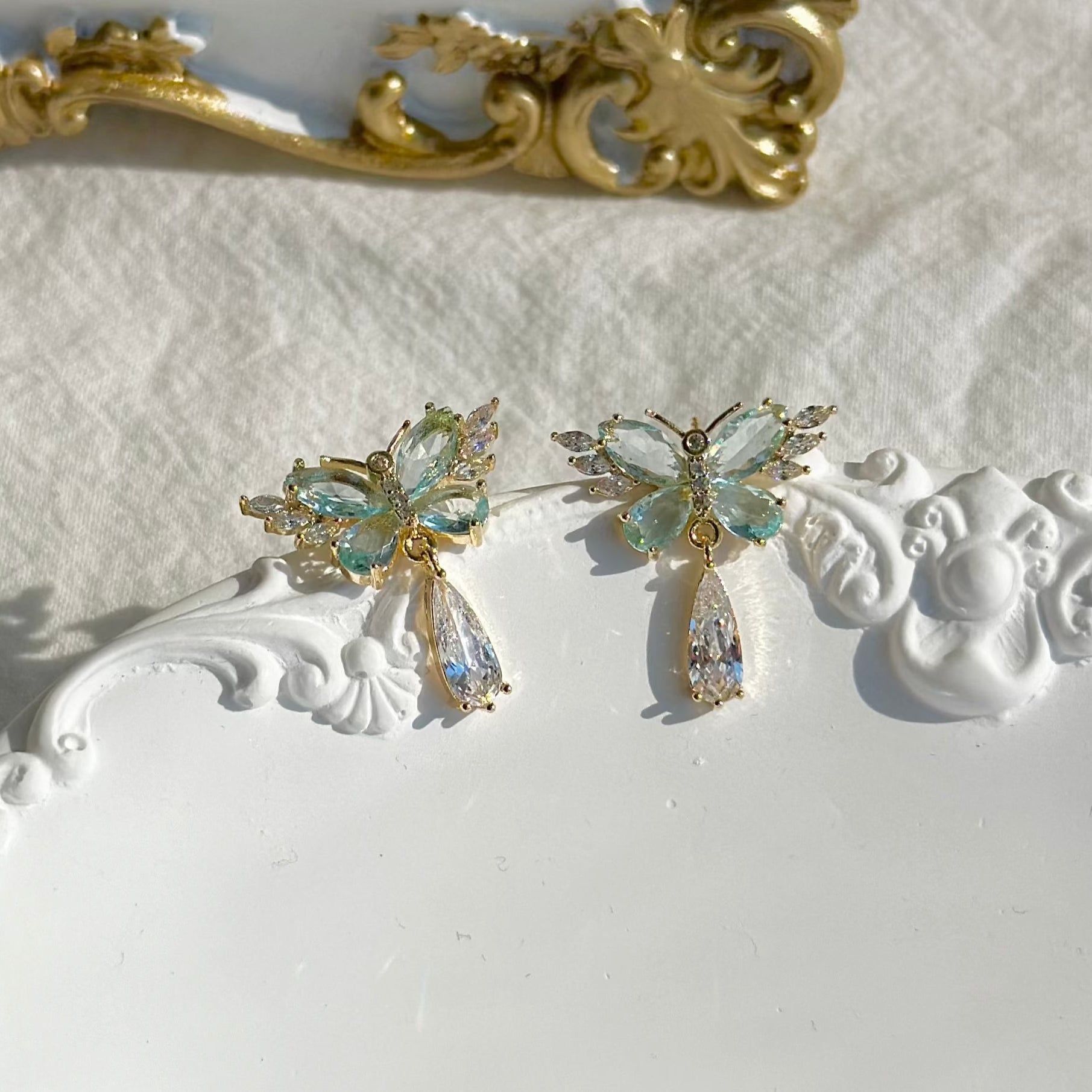 Green Butterfly Earrings