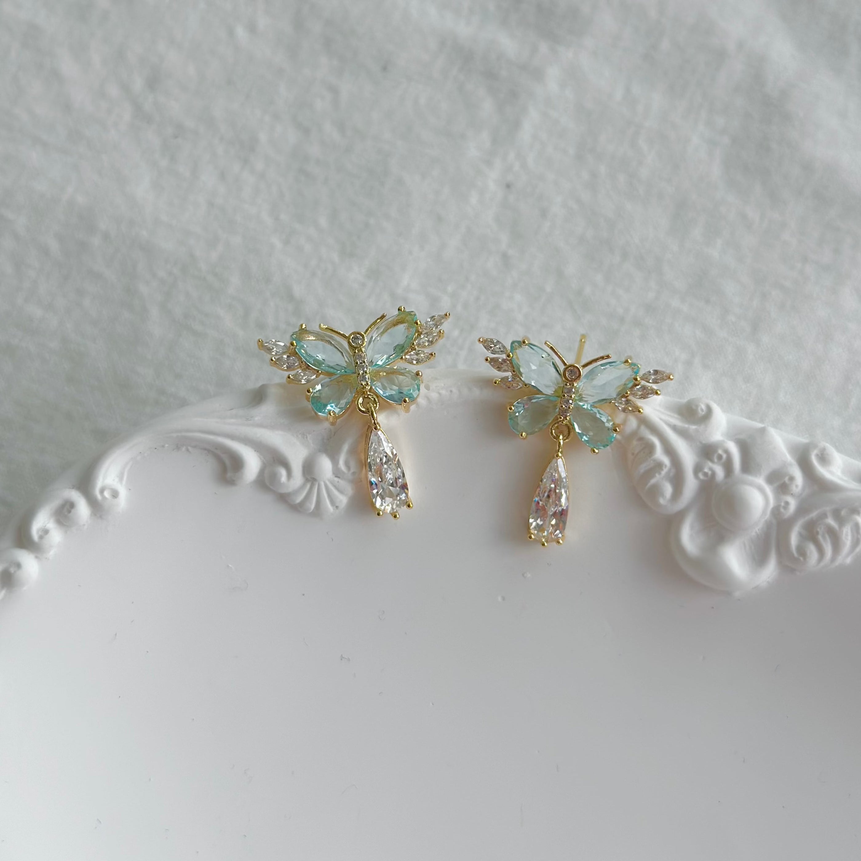 Green Butterfly Earrings