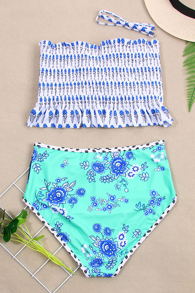 Floral Print High Waist Bikini Set - Riyosa®