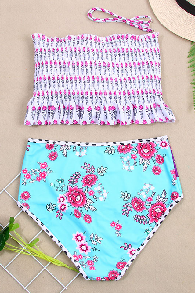 Floral Print High Waist Bikini Set - Riyosa®