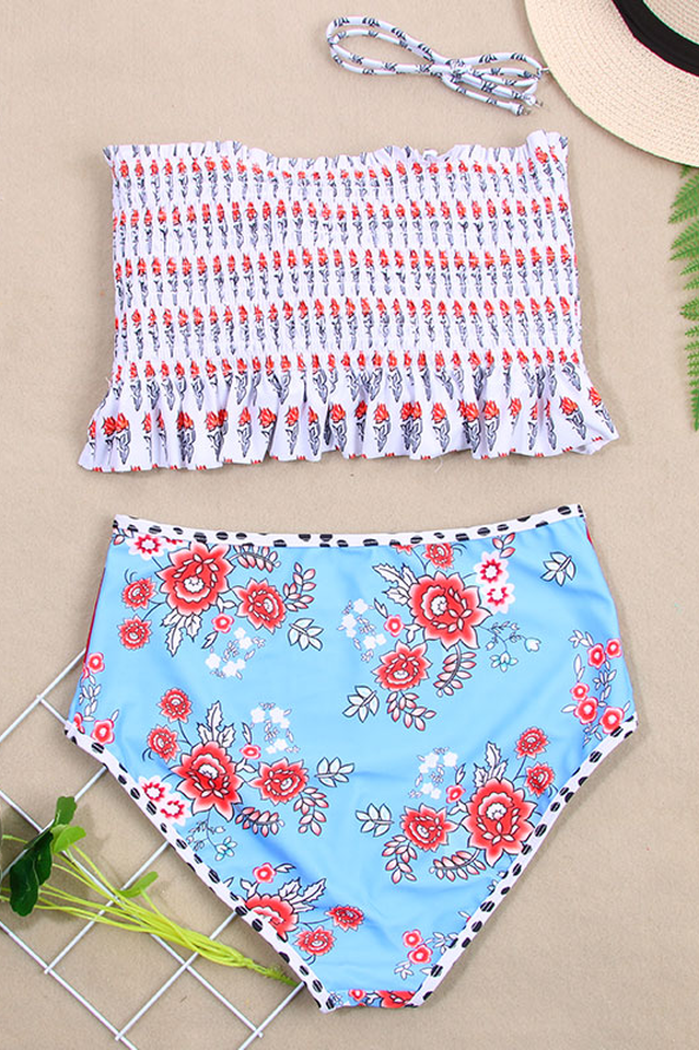 Floral Print High Waist Bikini Set - Riyosa®