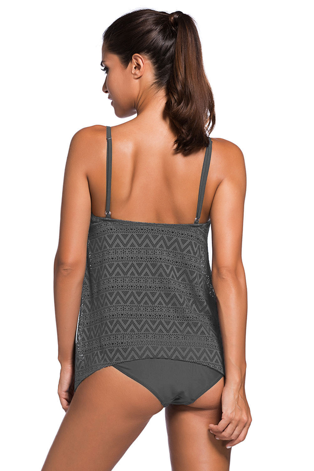 Solid Color Lace Tankini Set - Riyosa®