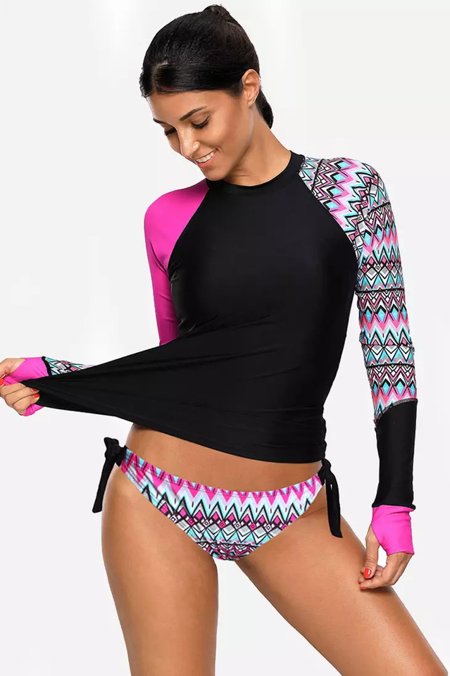 Vansa Printed Long Sleeve Swimsuit Set - Riyosa®