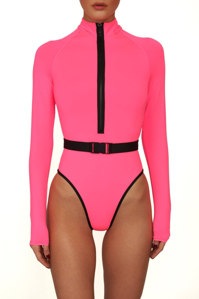 Surf-Up Neon Belted Swimsuit - Riyosa®