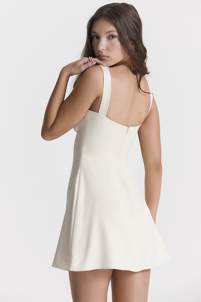 Cream White Mini Dress - Riyosa®