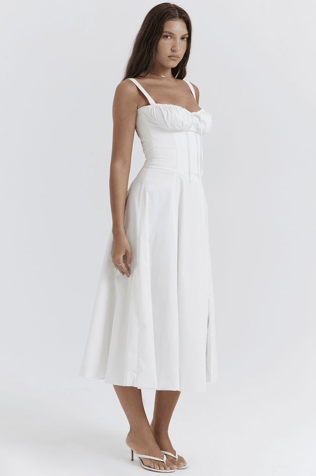 Carmen White Bustier Sundress - Riyosa®