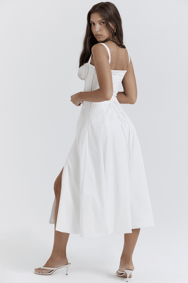 Carmen White Bustier Sundress - Riyosa®