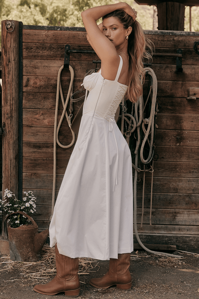 Carmen White Bustier Sundress - Riyosa®