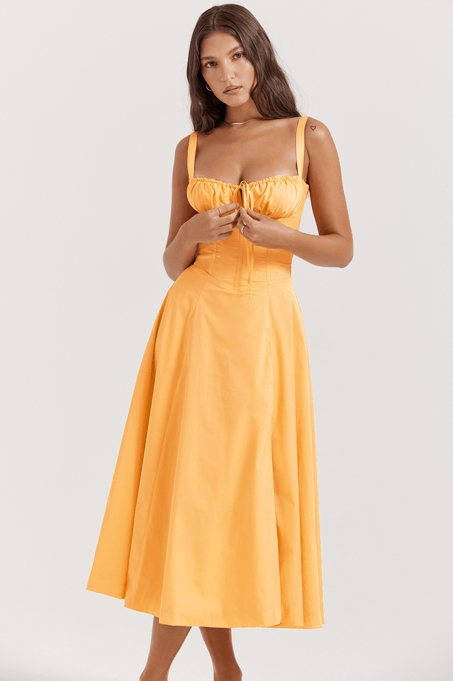 Carmen Tangerine Bustier Sundress - Riyosa®