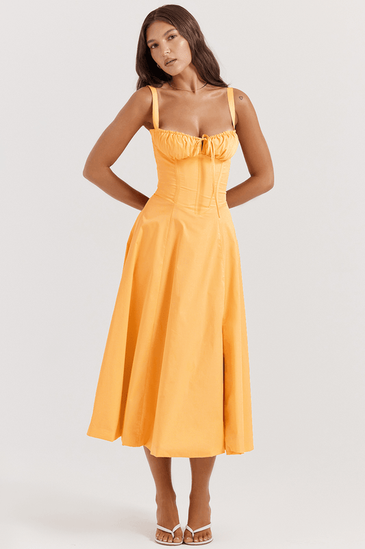 Carmen Tangerine Bustier Sundress - Riyosa®