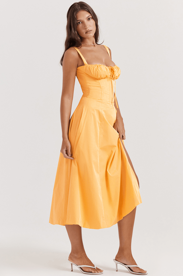 Carmen Tangerine Bustier Sundress - Riyosa®