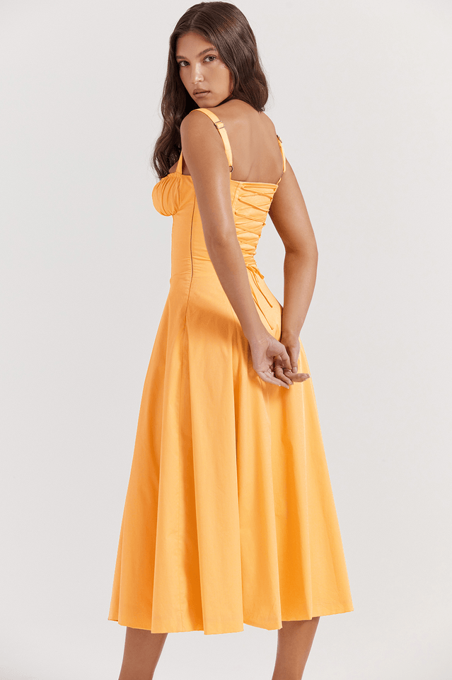 Carmen Tangerine Bustier Sundress - Riyosa®