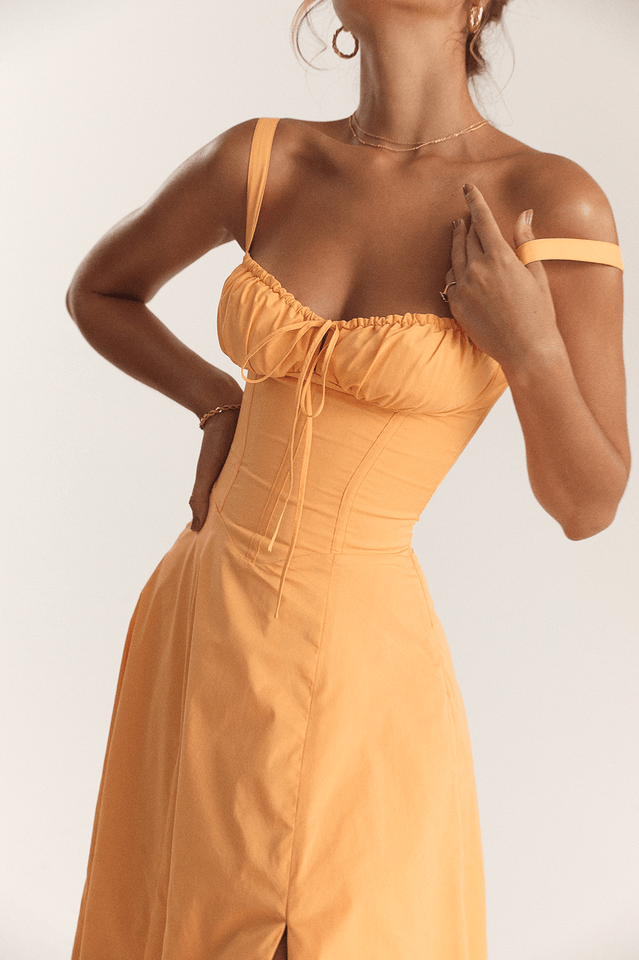 Carmen Tangerine Bustier Sundress - Riyosa®