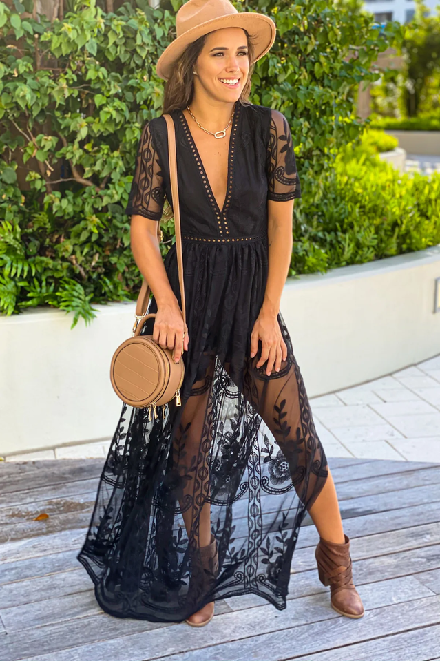 Boho Lace Maxi Dress - Riyosa®