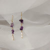 Amethyst Earrings - Rosemary - Freshwater Pearls - Abbott Atelier