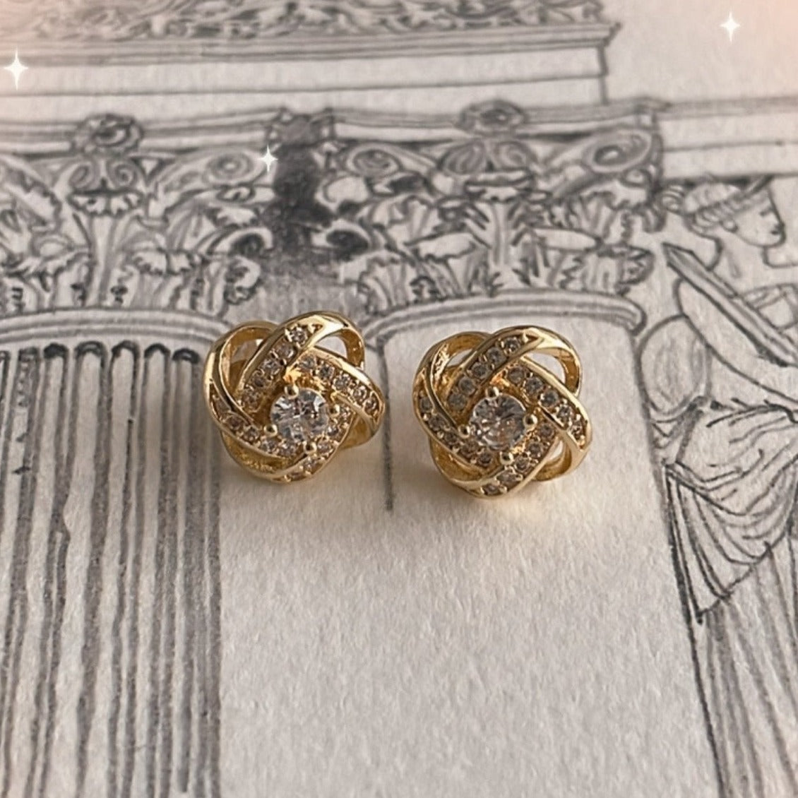 Baroque Stud Earrings - Eleanor - Hypoallergenic - Abbott Atelier