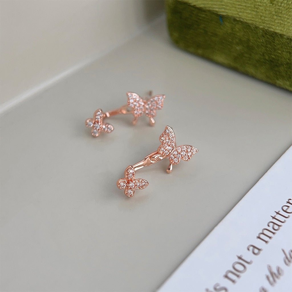 Butterfly Earrings in Rose Gold - Hypoallergenic - Abbott Atelier