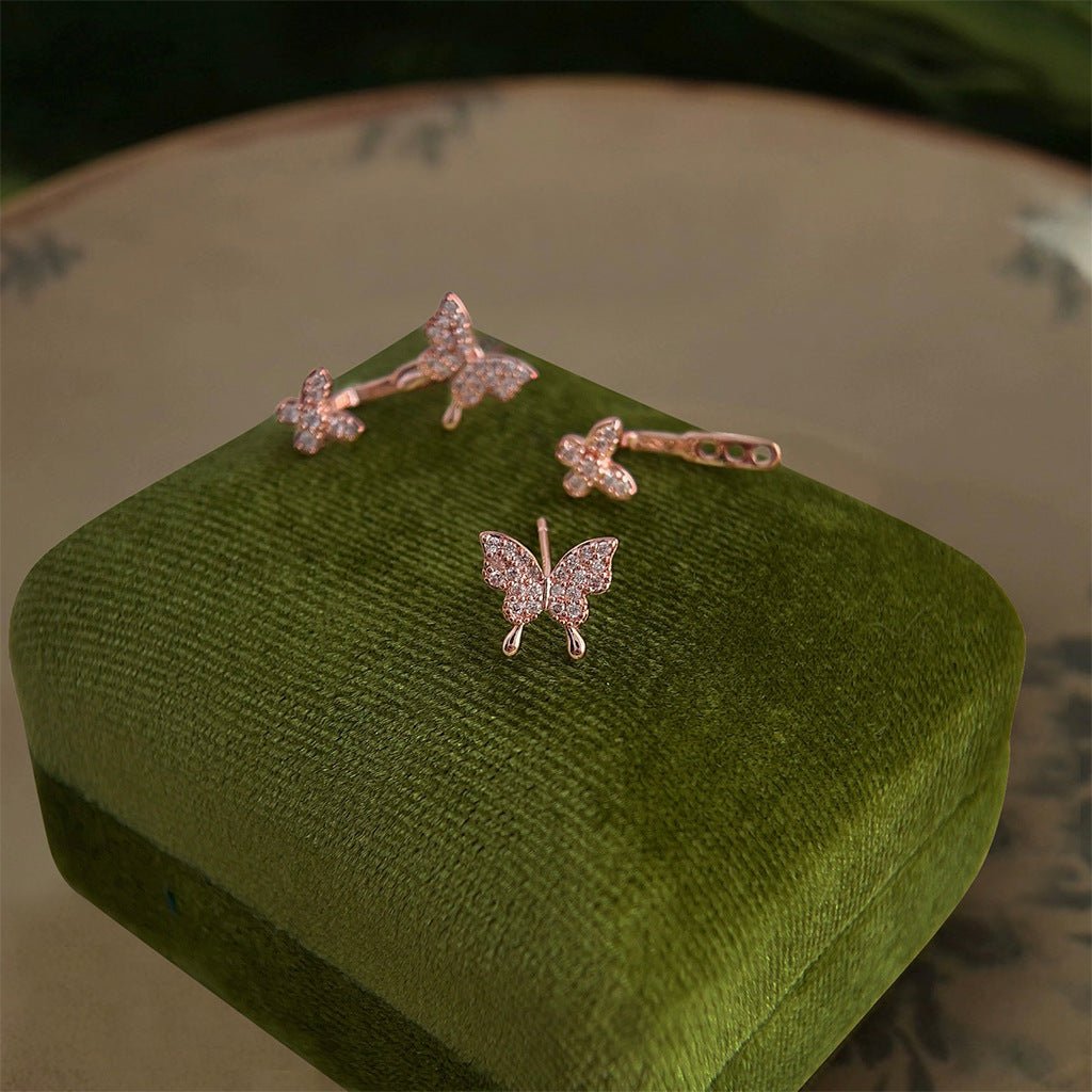 Butterfly Earrings in Rose Gold - Hypoallergenic - Abbott Atelier