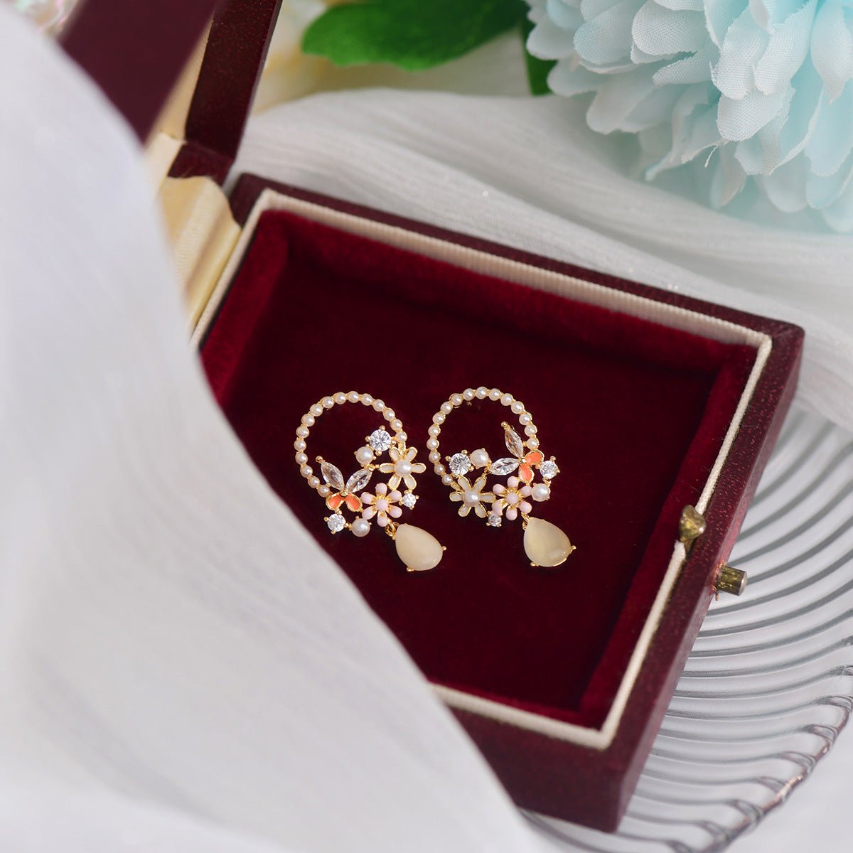 Butterfly Flower Earrings - Lyric - Hypoallergenic - Abbott Atelier