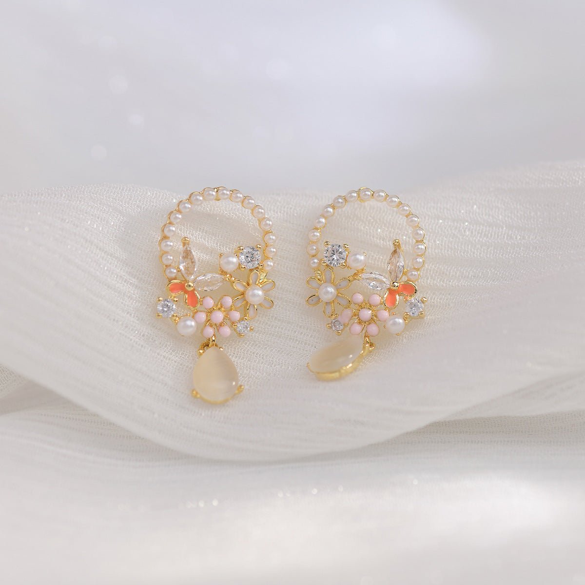 Butterfly Flower Earrings - Lyric - Hypoallergenic - Abbott Atelier