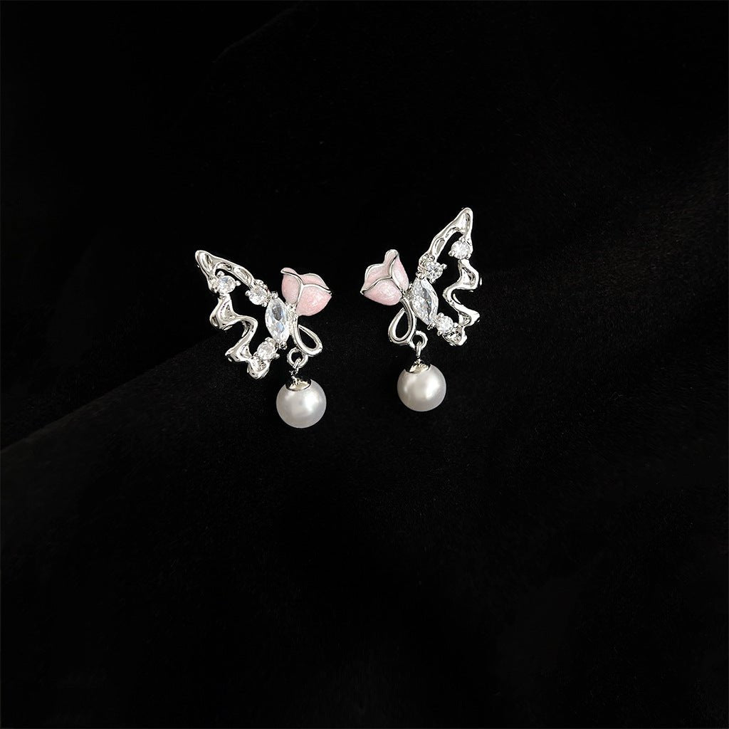 Butterfly Rose Earrings - Hypoallergenic - Abbott Atelier