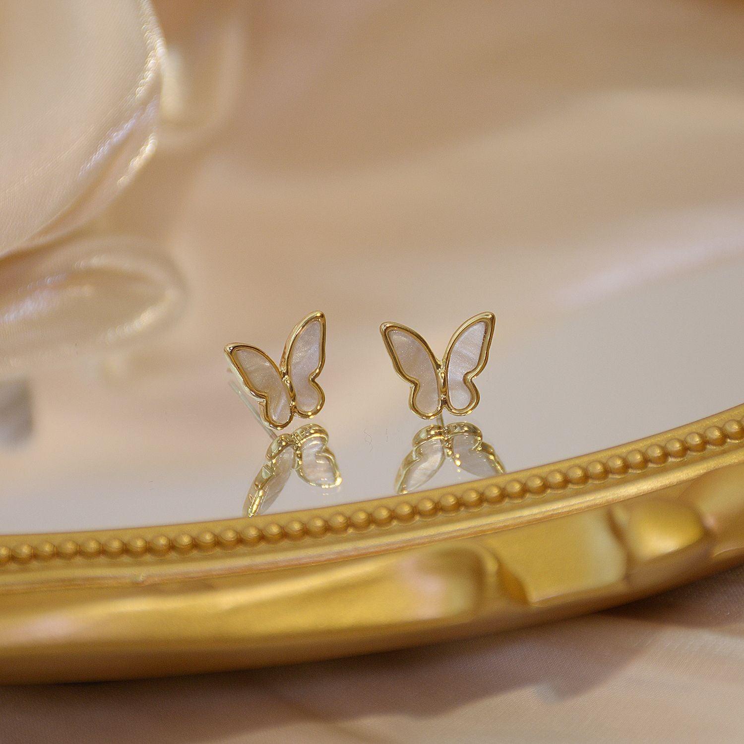 Butterfly Stud Earrings - Hypoallergenic - Abbott Atelier