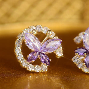 Butterfly Stud Earrings - Lilac - Hypoallergenic - Abbott Atelier