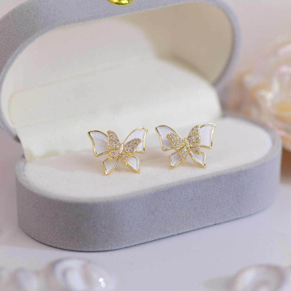 Butterfly Stud Earrings - Mindy - Hypoallergenic - Abbott Atelier