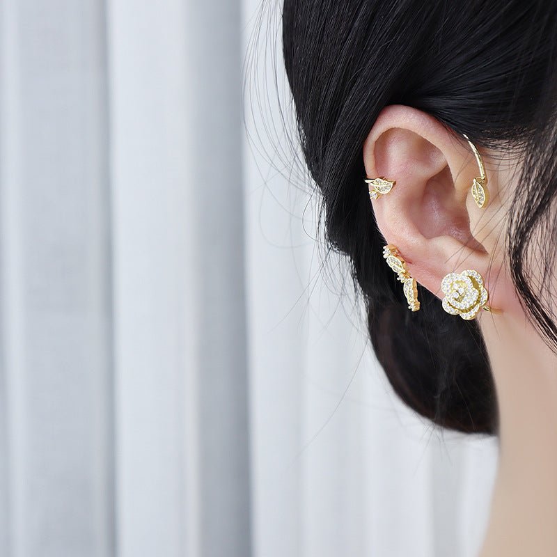 Camellia Ear Cuffs - Gold - Plated - Abbott Atelier