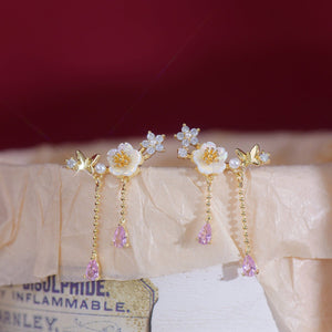 Cherry Blossom Drop Earrings - Gianna - Hypoallergenic - Abbott Atelier