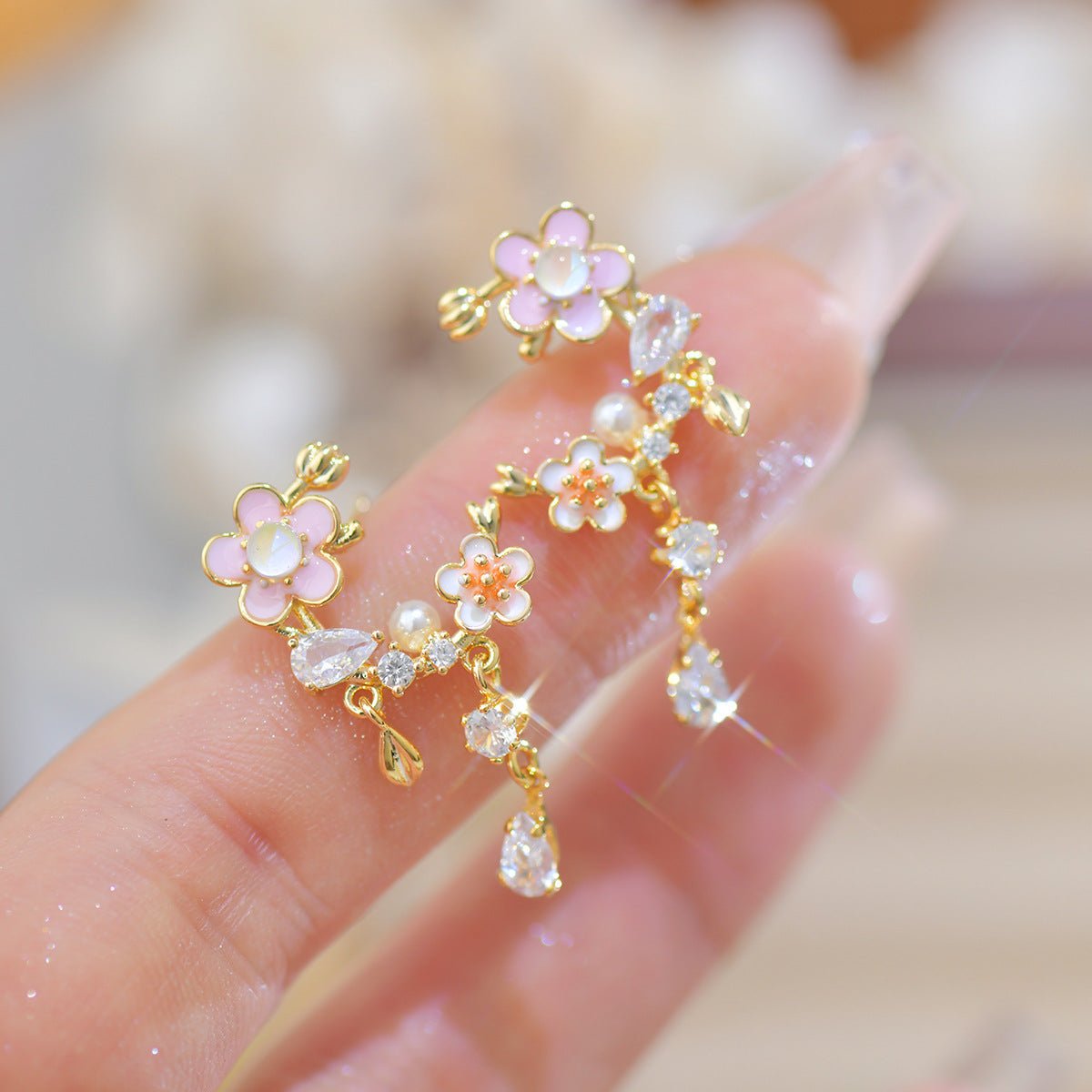 Cherry Blossom Earrings - Penny - Gold - Plated - Abbott Atelier