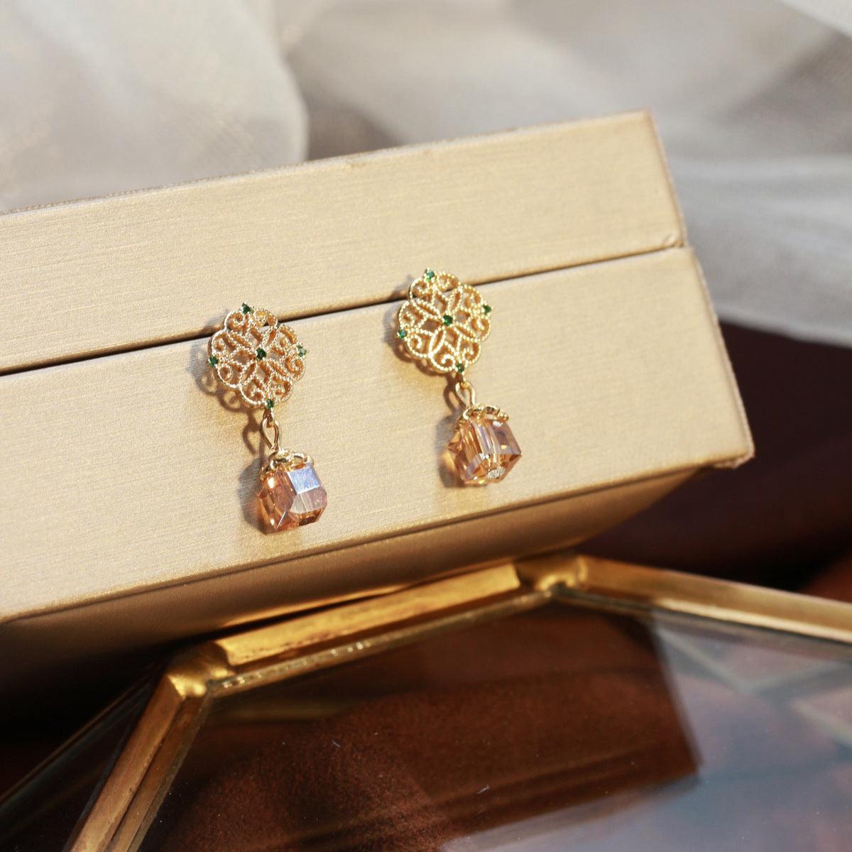 [Clearance] Baroque Earrings - Amber - Hypoallergenic - Abbott Atelier